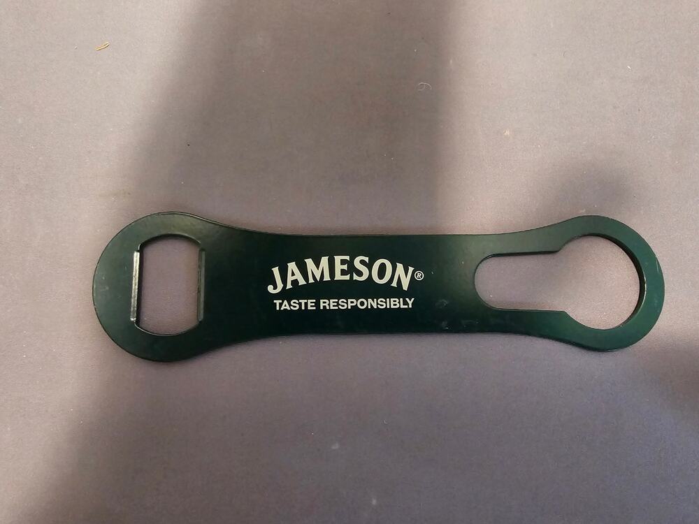 Vintage Green Jameson "Taste Responsibly" 7-1/2 in Bottle Opener
